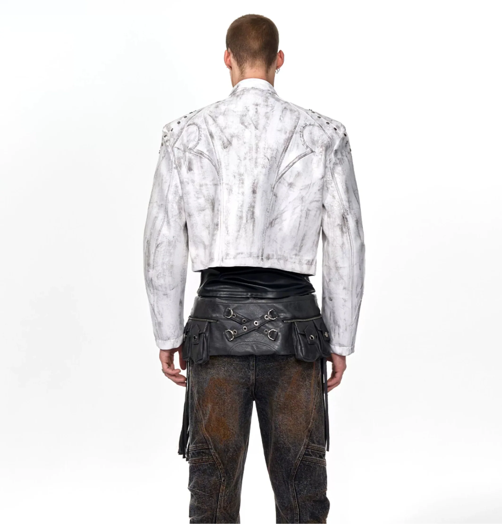 Stand Collar Leather Motorcycle Jacket