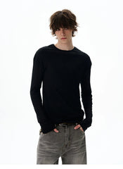 Double-Layer Collar Long-Sleeve Pullover