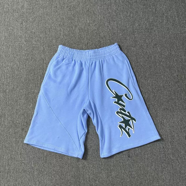 Corteiz Signature Script Logo Heavyweight Shorts blue Hover Image