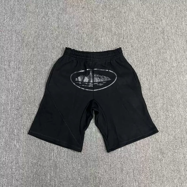Corteiz Alcatraz Island Graphic Heavyweight Shorts Black/White Hover Image