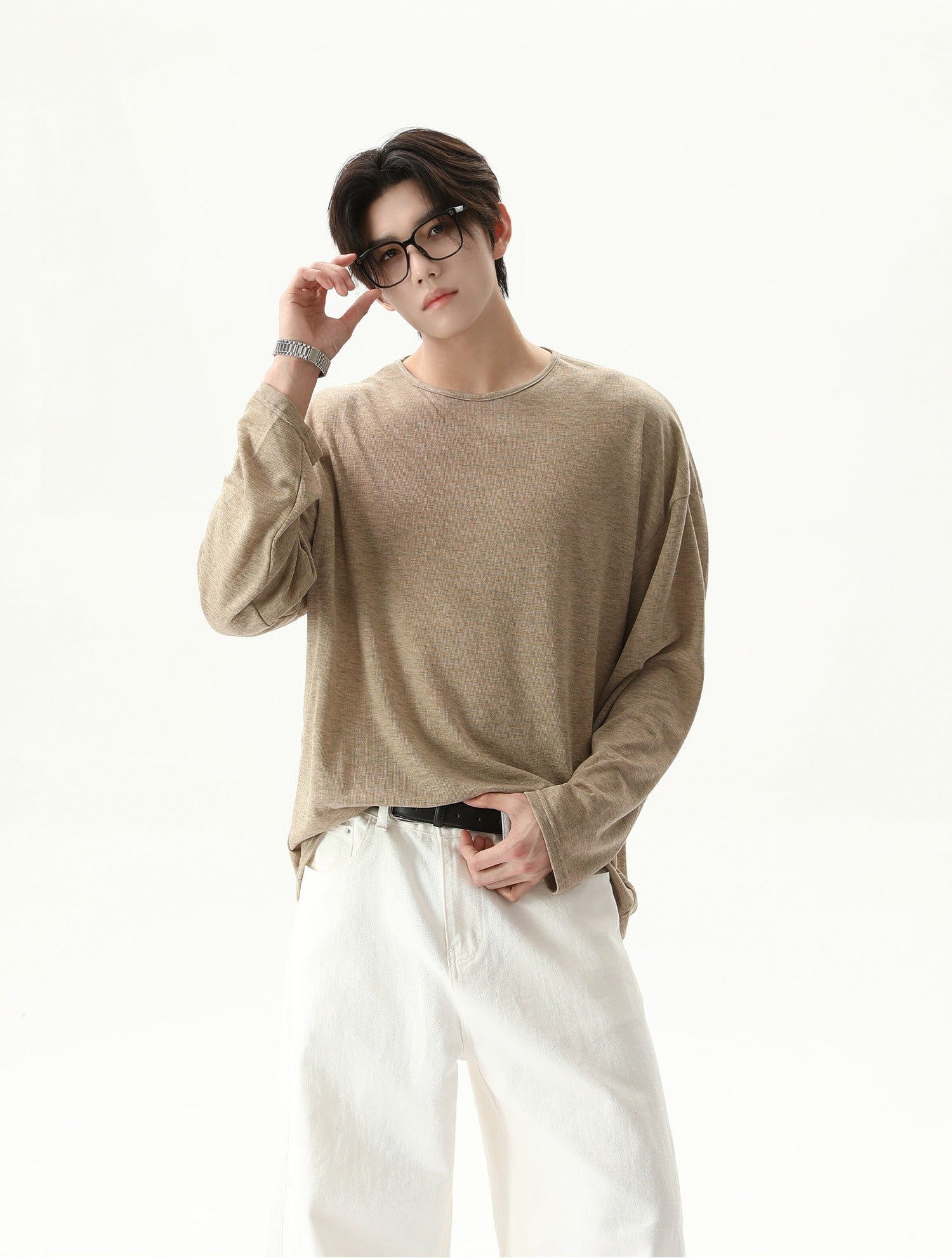 Loose Fit Long Sleeve Round Neck Pullover