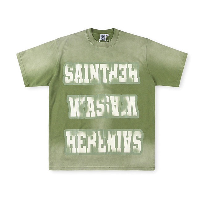 SAINT VANITY Multi-Box Graphic Short-Sleeve T-Shirt - Olive Green / Vintage Wash Hover Image