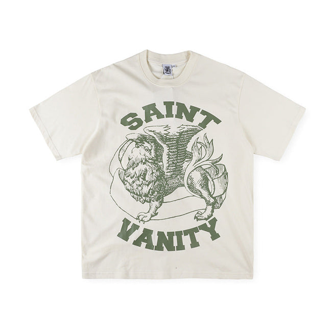 SAINT VANITY Winged Creature Graphic Short-Sleeve T-Shirt - Cream Hover Image