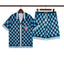 Casablanca Navy Blue Checkerboard Allover Print Shirt & Shorts Two Piece Set