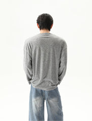 Loose Fit Long Sleeve Round Neck Pullover