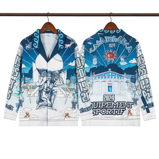 Casablanca Architectural City Scene Long Sleeve Overshirt Jacket Unisex Hover Image