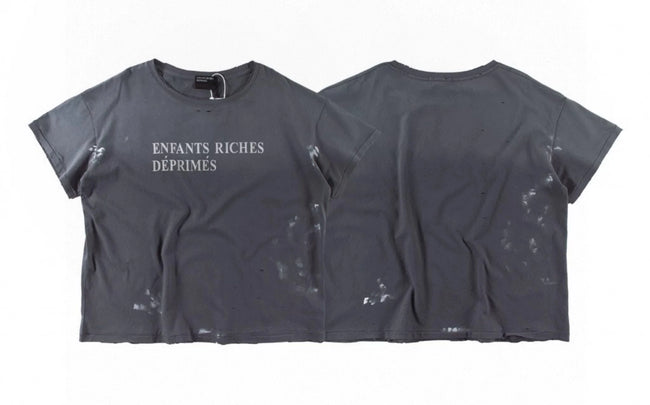 Enfants Riches Déprimés Distressed Logo Dark Grey Tee Hover Image