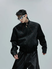 Python Texture Leather Jacket