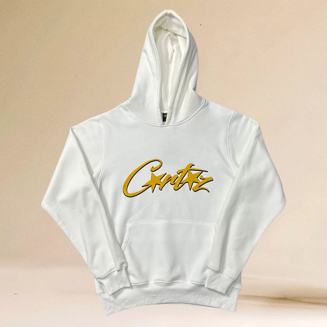 Corteiz Yellow Script Logo Heavyweight Hoodie white Hover Image