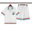 Casablanca Striped Collar Pocket Resort Shirt & Shorts Two Piece Set