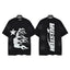 HELLSTAR Distressed Flame Face Star Graphic Oversized T‑Shirt Black Streetwear Tee