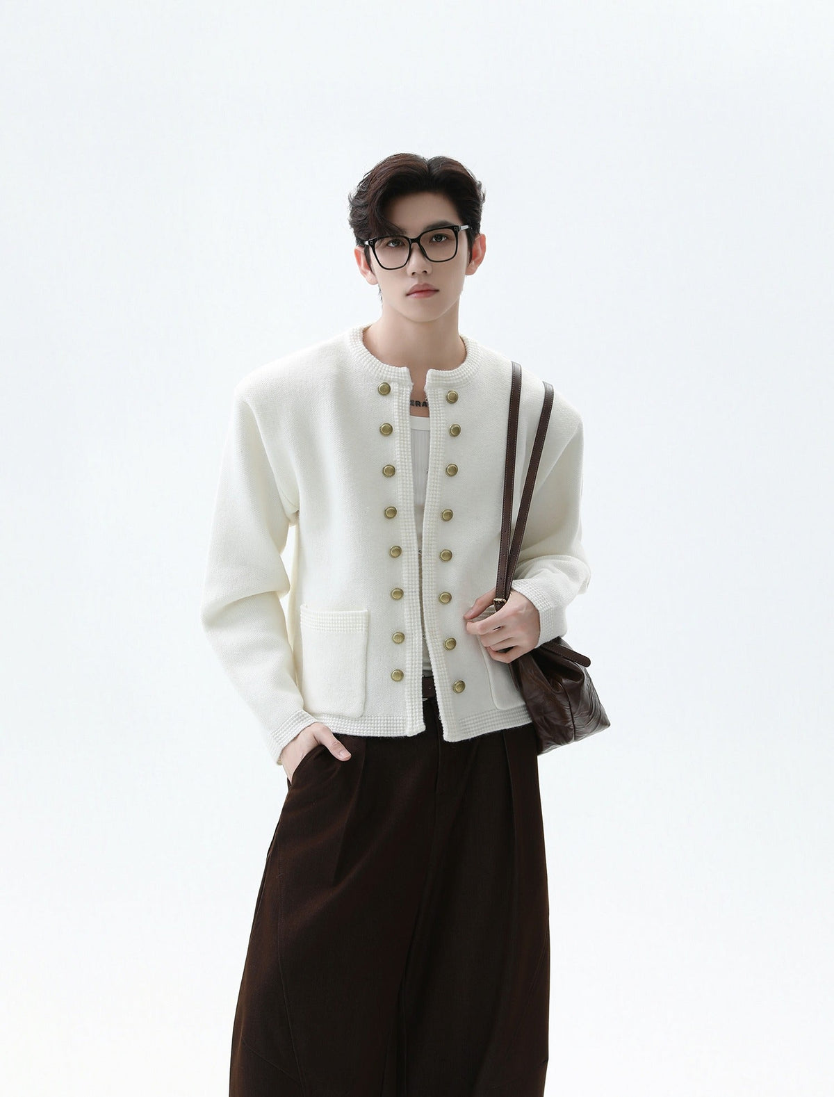 Double-Breasted Knitted Cardigan