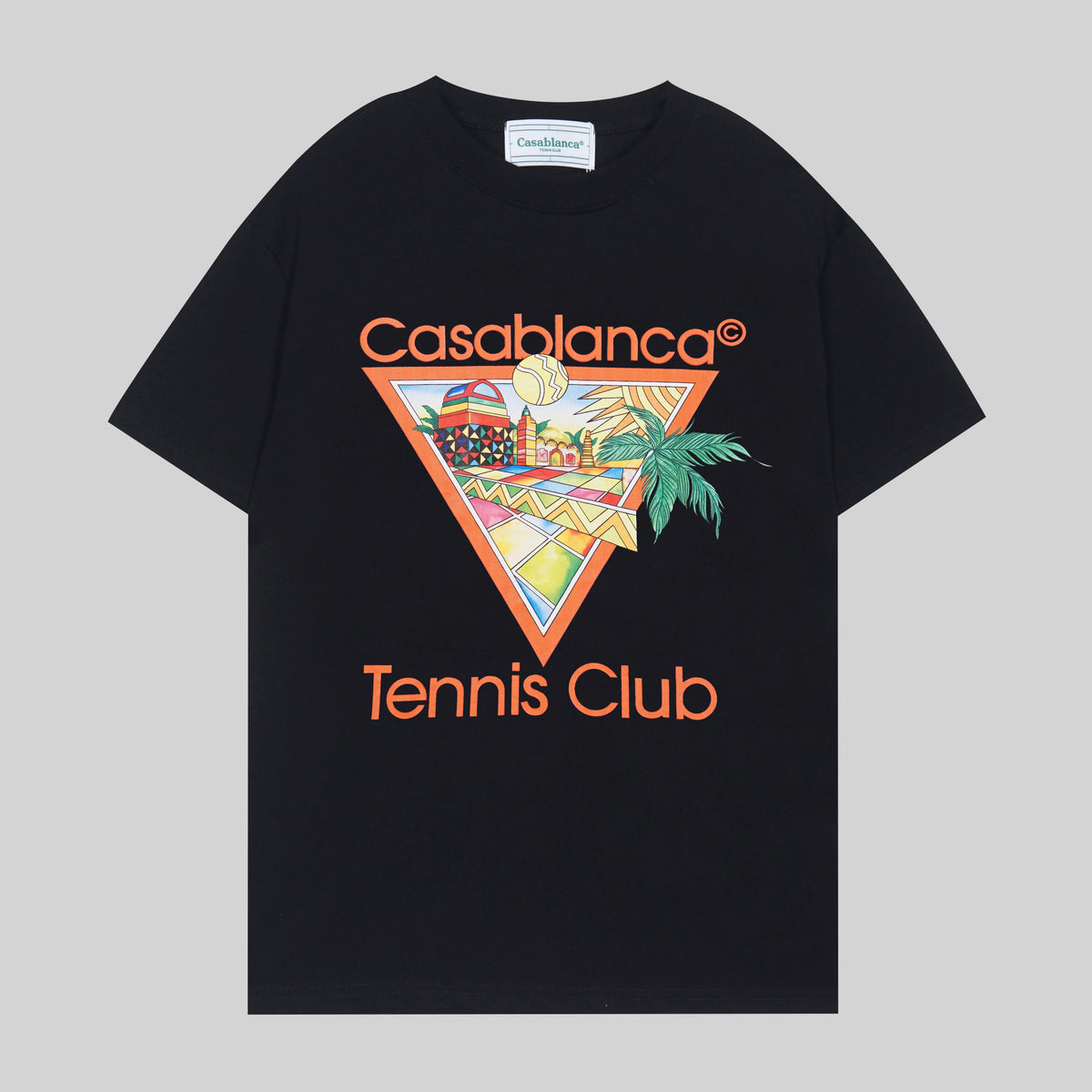 Casablanca Tennis Club Palm Triangle Graphic Black T-Shirt