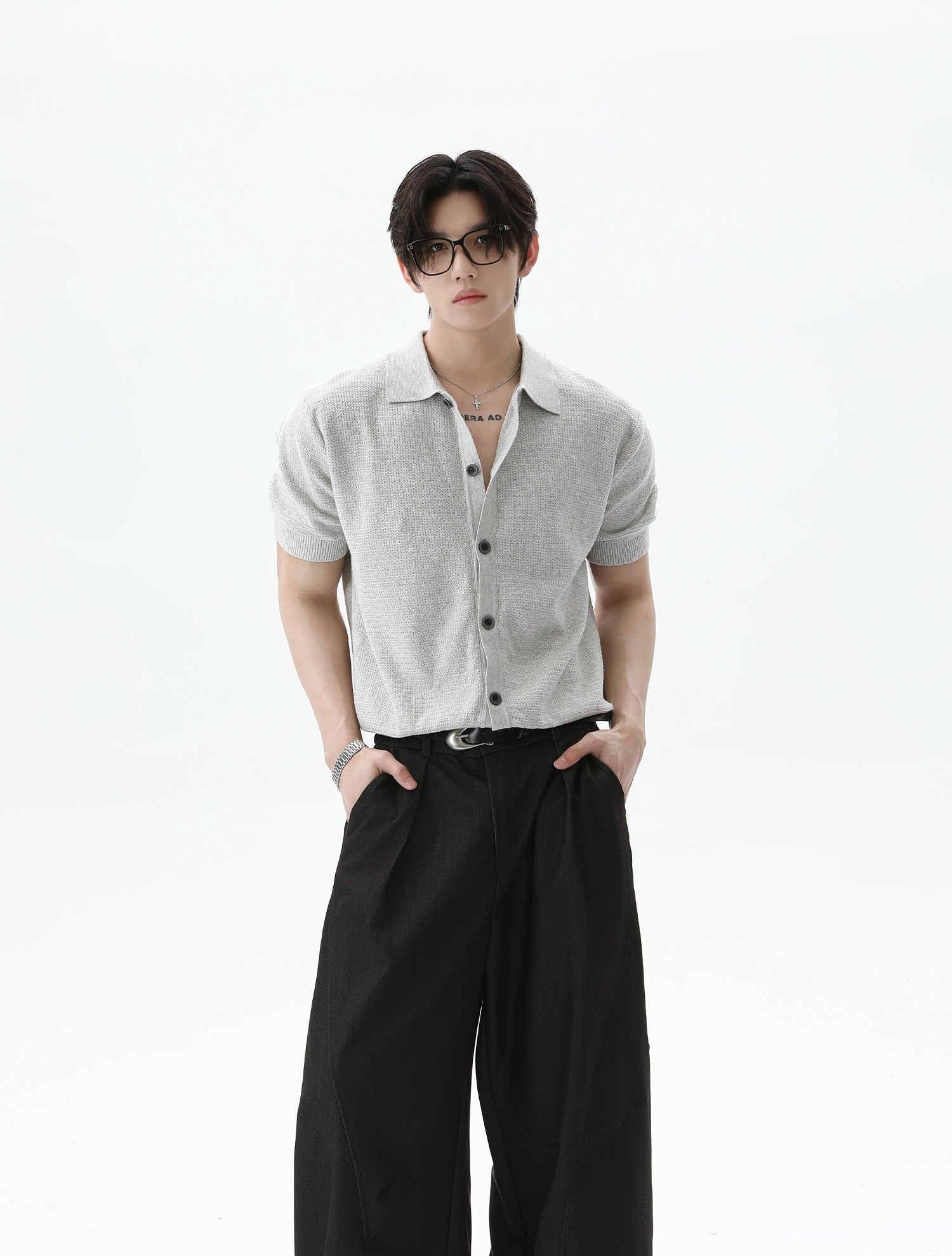Front buttons Short Sleeve Knit Cardigan