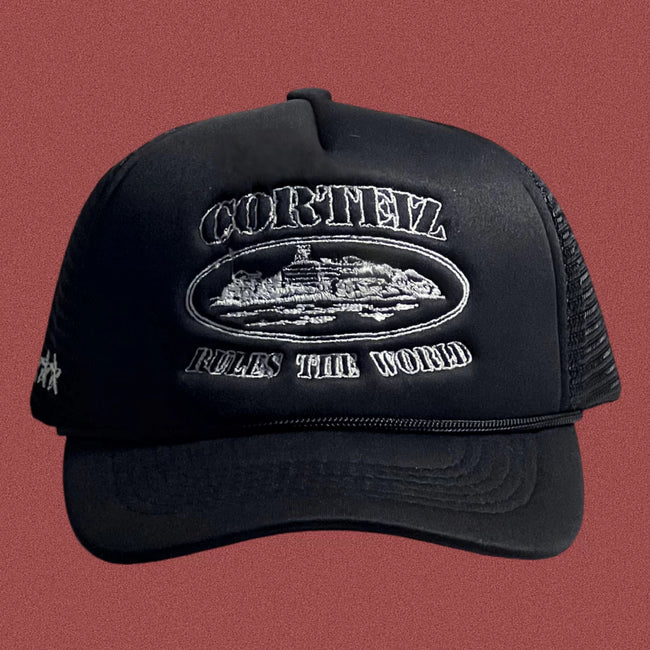 Cortiez Classic Oval Ship Logo Trucker Hat - Black Hover Image