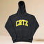 Corteiz Collegiate Arc Logo Heavyweight Hoodie - Black / Yellow