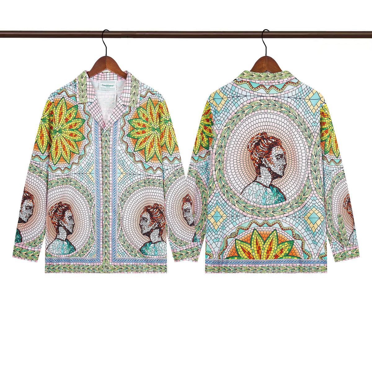 Casablanca Medallion Portrait Floral Long Sleeve Overshirt Jacket Unisex