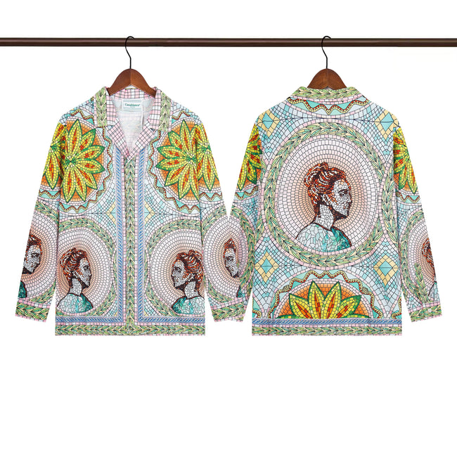 Casablanca Medallion Portrait Floral Long Sleeve Overshirt Jacket Unisex Hover Image