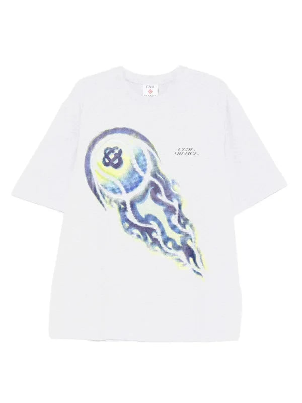 Casablanca Blue Jellyfish Graphic Print Short Sleeve T-Shirt Hover Image