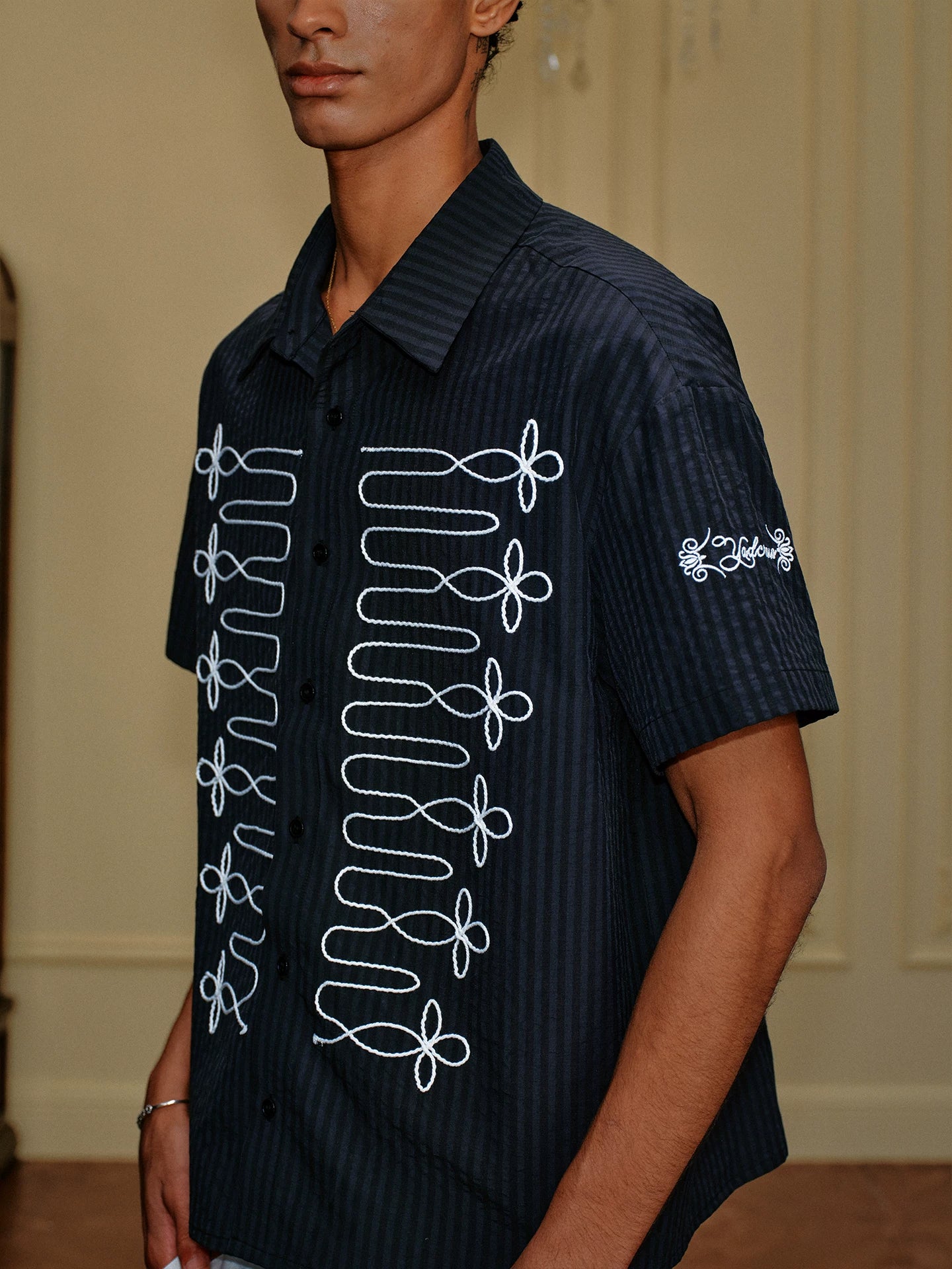 Royal Rope Tie Short Sleeve Shirt