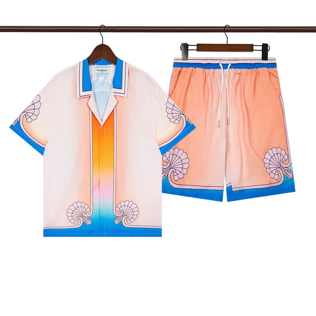 Casablanca Orange Blue Sunset Gradient Shirt & Shorts Two Piece Set Hover Image