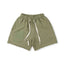 SAINT VANITY Vintage Graphic Side-Snap Casual Shorts - Olive Green / Vintage Wash