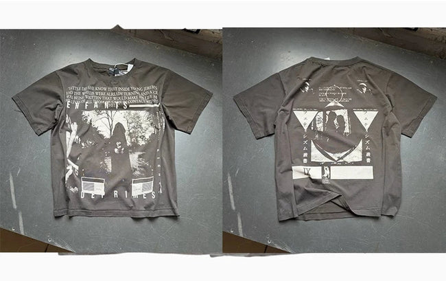 Enfants Riches Déprimés Dark Grey Dual Art Collage Print Tee Hover Image