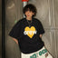 Drew House Yellow Heart Logo Short Sleeve Tee, Black