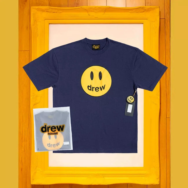 Drew House Smiley Face Short Sleeve T‑Shirt, Navy Blue Hover Image