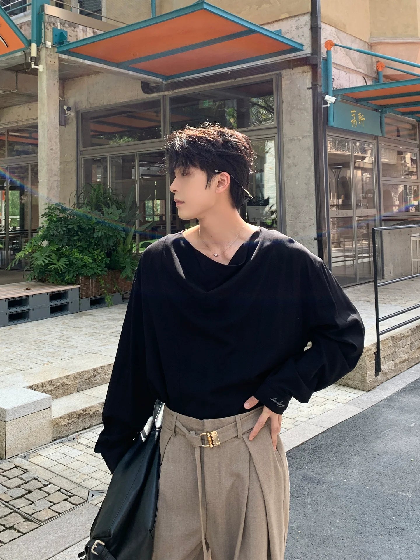 Long Sleeve Draped Pullover