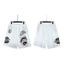 Hellstar Punk Cartoon Graphic Gradient Washed White Streetwear Shorts