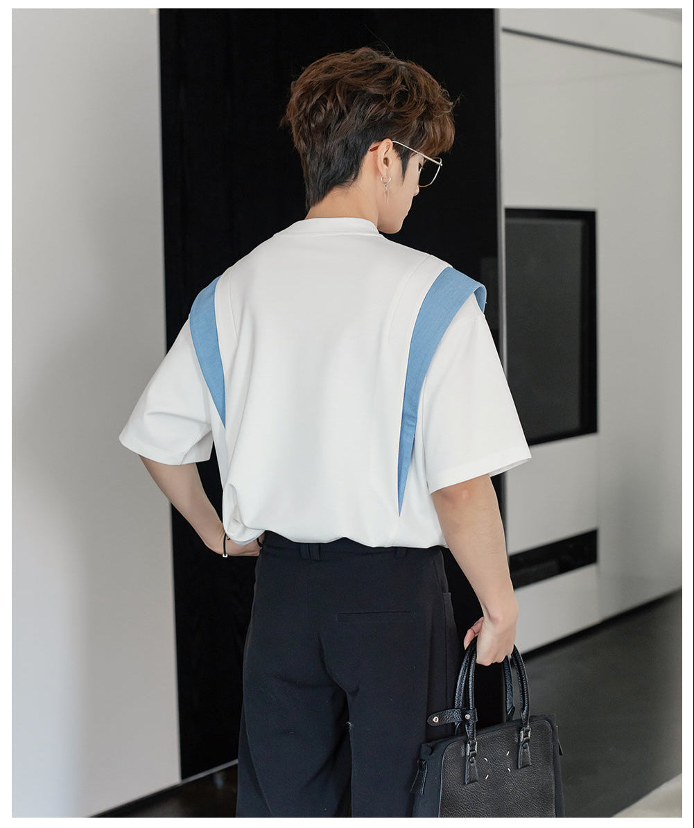 Round Neck Contrast Color T-shirt