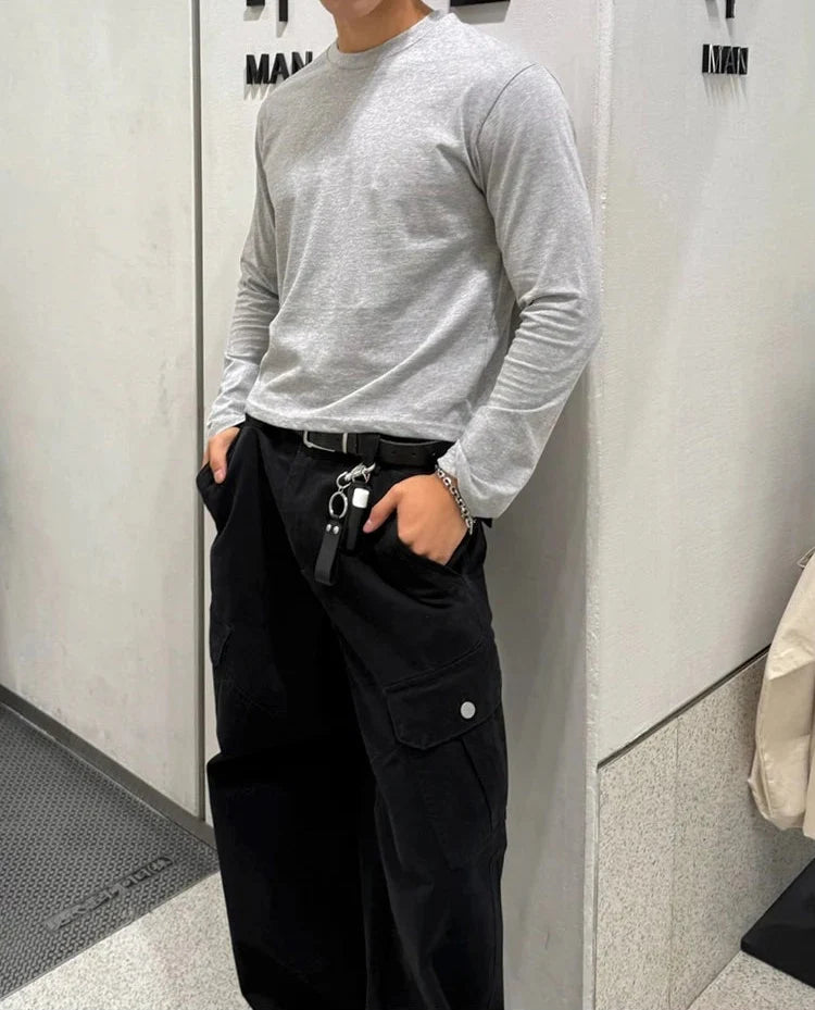 Slim Fit Crew Neck Long Sleeve Pullover