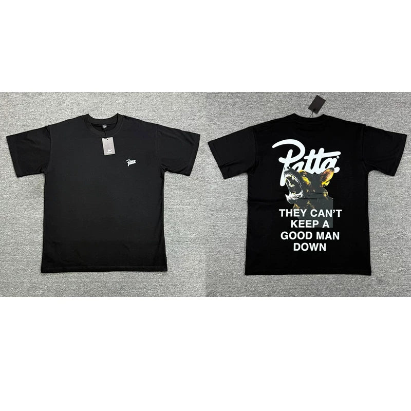 Patta Sketch Cat Graphic Black Short Sleeve T-Shirt Unisex