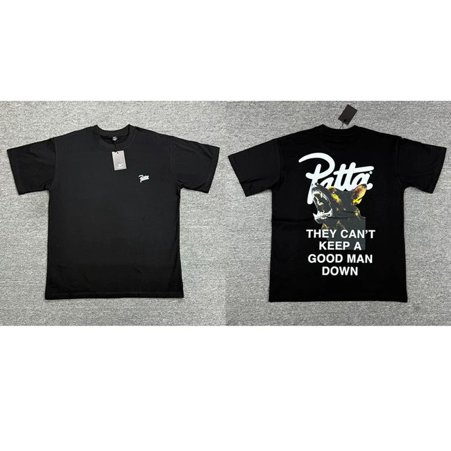 Patta Sketch Cat Graphic Black Short Sleeve T-Shirt Unisex Hover Image