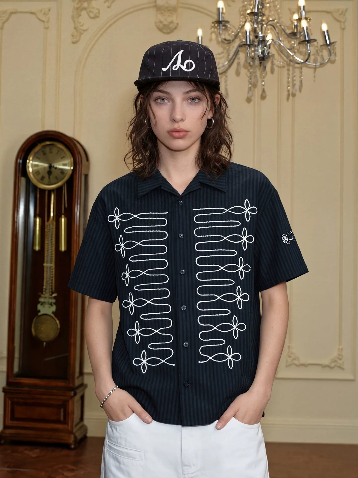 Royal Rope Tie Short Sleeve Shirt