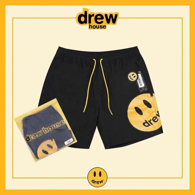 Drew House Smiley Face Swim Shorts, Black Hover Image