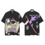 HELLSTAR RIP Metal Portrait Purple‑Hand Double‑Sided Short Sleeve Tee Black Streetwear T‑Shirt