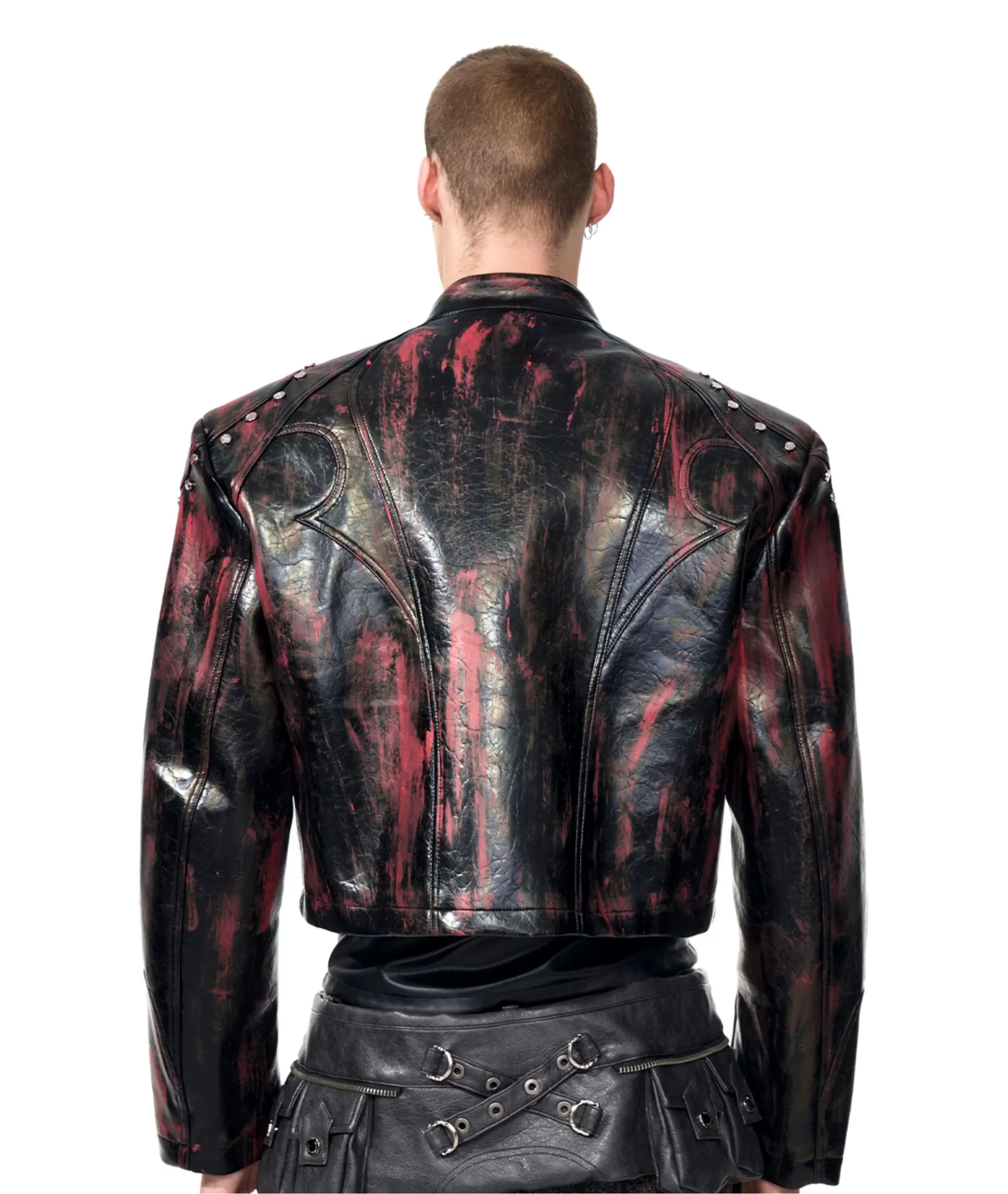 Stand Collar Leather Motorcycle Jacket