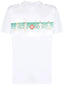 Casablanca Line Art Figures Text Print Short Sleeve T-Shirt