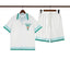 Casablanca White Green Trim Tennis Club Graphic Shirt & Shorts Two Piece Set