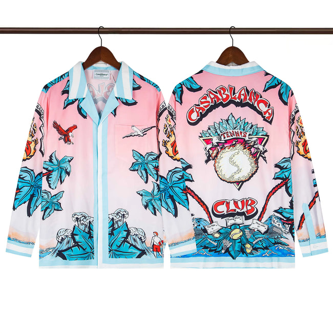 Casablanca Pink Casa Sports Crest Long Sleeve Overshirt Jacket Unisex Hover Image