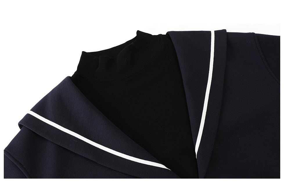 Sailor Collar High-Neck Sweatshirt