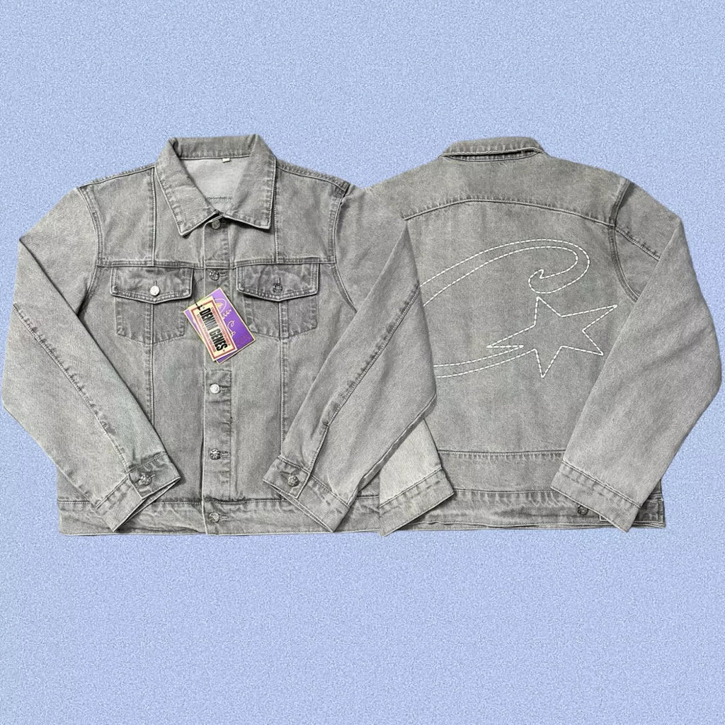 Corteiz Heavyweight Denim Jacket Grey