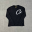 Corteiz C-Star Logo Long Sleeve Thermal Tee - Black