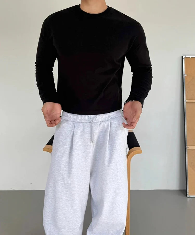 Slim Fit Crew Neck Long Sleeve Pullover