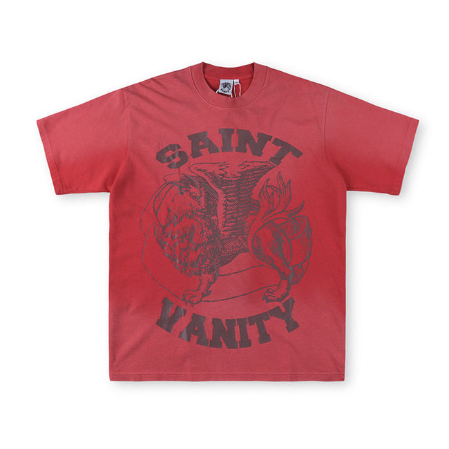 SAINT VANITY Winged Creature Graphic Short-Sleeve T-Shirt - Red Hover Image
