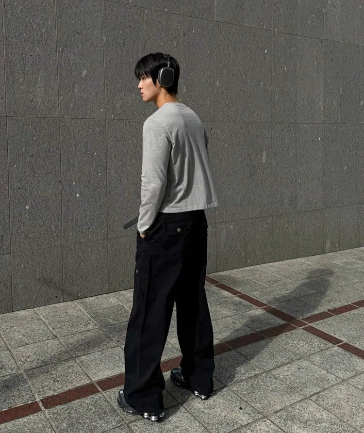 Slim Fit Crew Neck Long Sleeve Pullover