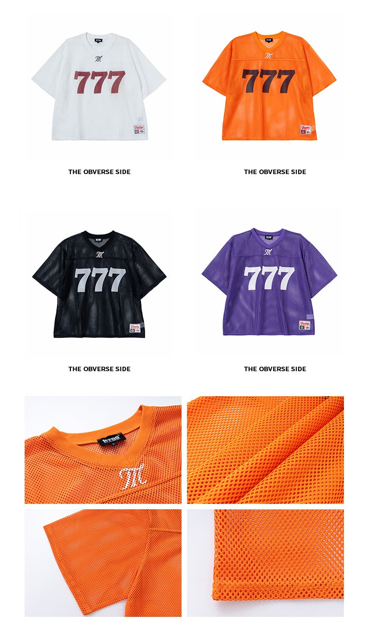 Mesh Sports Jersey V-Neck Pullover