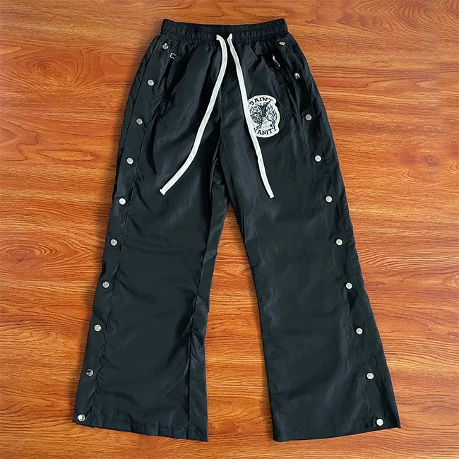 Saint Vanity Side-Snap Utility Cargo Pants - Black Hover Image